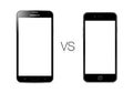 Samsung Galaxy S5 vs Apple iPhone 6 Royalty Free Stock Photo