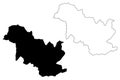 Samtse District Districts of Bhutan, Kingdom of Bhutan map vector illustration, scribble sketch Samtse map Royalty Free Stock Photo