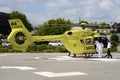 French emergency medical transport from Samu with a helicopter