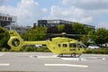 French emergency medical transport from Samu with a helicopter