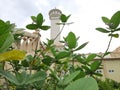 Samudera Pasai Proof Tower of Majesty. Surrounded by beautiful flowers. Royalty Free Stock Photo