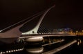 Samuel Beckett Bridge Harp Bridge Ireland Dublin night at Royalty Free Stock Photo