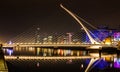 Samuel Beckett Bridge Harp Bridge Ireland Dublin night at Royalty Free Stock Photo