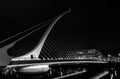 Samuel Beckett Bridge Harp Bridge Ireland Dublin night at Royalty Free Stock Photo