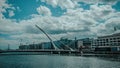 Samuel Beckett Bridge, Liffey River, cable-stayed bridge with the possibility of rotating one of the spans , Dublin