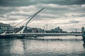 Samuel Beckett Bridge over the Liffey river