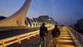 Samuel Beckett Bridge over River Liffey in Dublin - evening view - travel photography Royalty Free Stock Photo