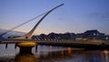 Samuel Beckett Bridge over River Liffey in Dublin - evening view - travel photography Royalty Free Stock Photo