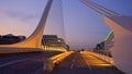 Samuel Beckett Bridge over River Liffey in Dublin - evening view - travel photography Royalty Free Stock Photo