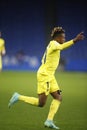 Samuel Chimerenka Chukwueze in action during the football match of Spanish King`s Cup between Victoria CF and Villarreal