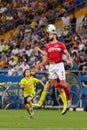 Samuel Gigot of FC Spartak Moscow battle for the ball