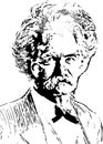 Vector portrait of Mark Twain Royalty Free Stock Photo