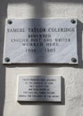 Samuel Taylor Coleridge plaque, Valletta, Malta