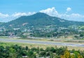 Samui airport under cloudy blue sky, Thailand