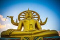 Samui big buddha gold statue on sky background Royalty Free Stock Photo