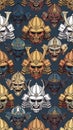 Samurai Armor Mask Pattern Design Royalty Free Stock Photo