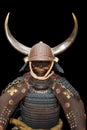 Samurai armour on black with clipping path