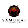 samurai armour helmet vintage logo template vector illustration design. simple modern japanese armour for samurai emblem logo