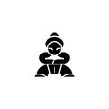 Samurai black icon concept. Samurai flat vector symbol, sign, illustration. Royalty Free Stock Photo