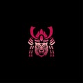 Samurai cat vector logo icon