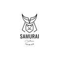 Samurai culture scare face logo design vector Royalty Free Stock Photo