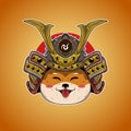 Japanese Warrior Ronin Cute Dog Vector Illustration Artwork