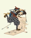 Samurai destroys picture