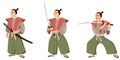 Samurai in different poses.