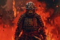 Samurai fire digitalart. Generate Ai