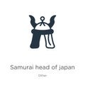 Samurai head of japan icon vector. Trendy flat samurai head of japan icon from other collection isolated on white background.