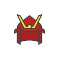 Samurai helmet filled outline icon Royalty Free Stock Photo