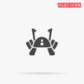 Samurai Helmet, Kabuto flat vector icon Royalty Free Stock Photo