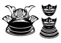 Samurai helmet menpo with yodare-kake Royalty Free Stock Photo