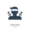 samurai icon in trendy design style. samurai icon isolated on white background. samurai vector icon simple and modern flat symbol