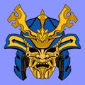 Samurai illustration mascot art design for merch and cover