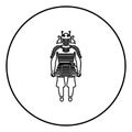 Samurai Japan warrior icon in circle outline vector illustration Royalty Free Stock Photo