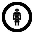 Samurai Japan warrior icon in round black color vector illustration