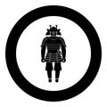 Samurai Japan warrior icon in round black color vector illustration Royalty Free Stock Photo