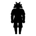 Samurai japanese war\'s hero silhouette warrior icon black color vector illustration image flat style Royalty Free Stock Photo