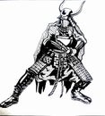 Samurai japanese warrior vector graphic artwork Royalty Free Stock Photo