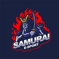 Samurai knight e-sport gaming mascot logo template