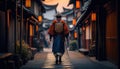 Samurai in a lonely alley