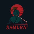 Samurai mascot logo Royalty Free Stock Photo