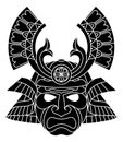 Samurai Mask Japanese Warrior Helmet Illustration Royalty Free Stock Photo