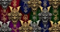 Samurai Mask Pattern Design Royalty Free Stock Photo