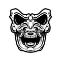 Samurai mask on white background. Design element for logo, label, emblem, sign, poster, t shirt Royalty Free Stock Photo