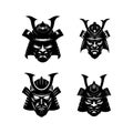 samurai masks set Royalty Free Stock Photo