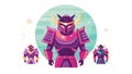 Samurai Robot Warriors Icon - Future Combat Cultural Tech, vector design Generative AI Royalty Free Stock Photo