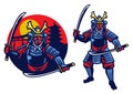 Samurai ronin mascot Royalty Free Stock Photo