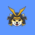 samurai shiba inu head cartoon